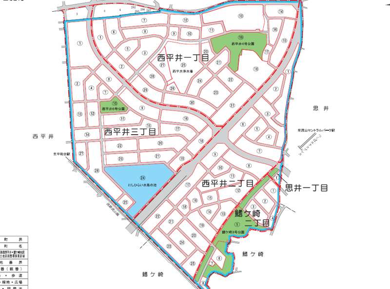 千葉県流山市2019年10月5日区画整理事業住所変更区域図他１
