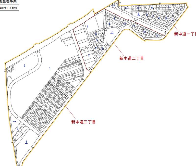 宮城県宮城郡利府町2019年10月26日区画整理事業住所変更区域図他１