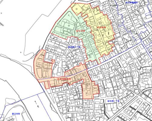 石川県金沢市2019年11月1日町名地番整理住所変更区域図他１