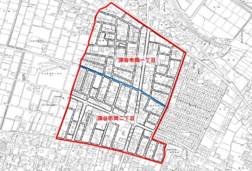 埼玉県深谷市2020年2月22日区画整理事業住所変更区域図他１