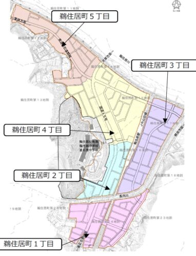 岩手県釜石市2020年4月25日区画整理事業住所変更区域図他2