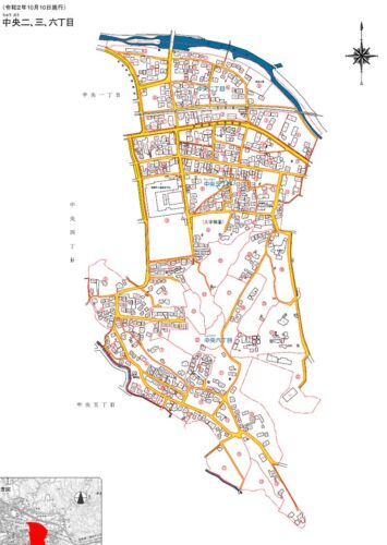 福岡県糟屋郡篠栗町2020年10月10日住居表示住所変更区域全体図