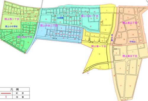 宮城県名取市2021年5月1日区画整理事業住所変更区域図他１