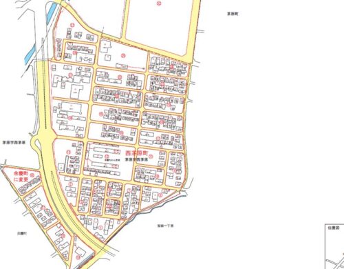 山形県鶴岡市2021年8月28日住居表示住所変更区域図他2