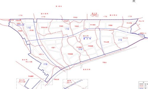 愛知県岡崎市2021年8月21日区画整理事業住所変更区域図他１