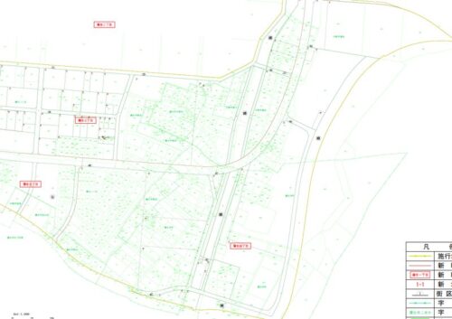 宮城県仙台市宮城野区2021年10月1日区画整理事業住所変更区域図他2