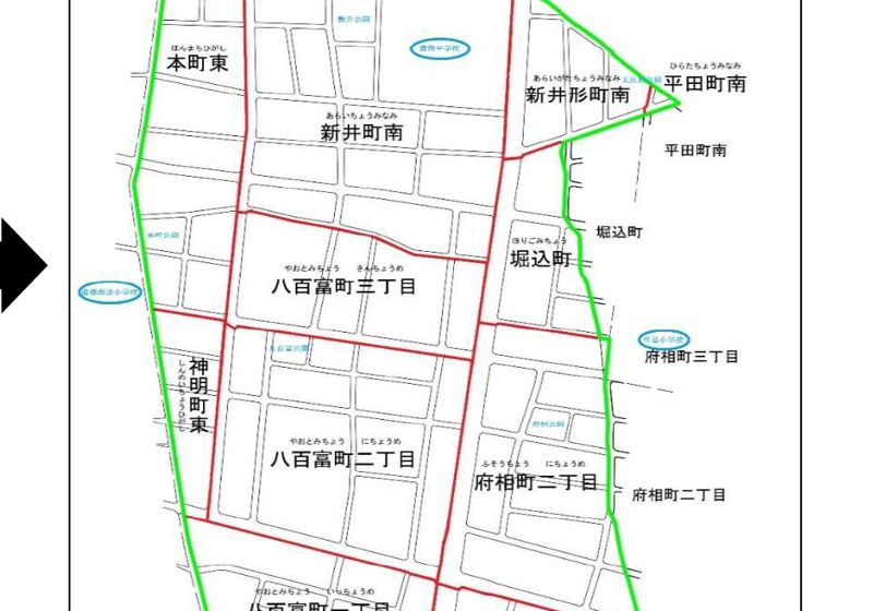 愛知県蒲郡市2021年11月13日区画整理事業住所変更区域図他１