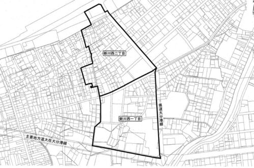 大分県大分市2022年1月8日住居表示住所変更区域図他3