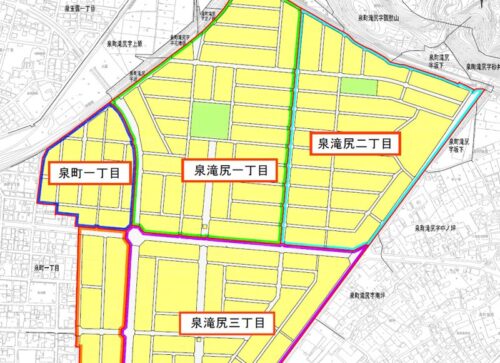 福島県いわき市2022年2月26日区画整理事業住所変更区域図他１