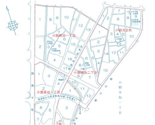 山口県山口市2022年2月19日住居表示住所変更区域図他１