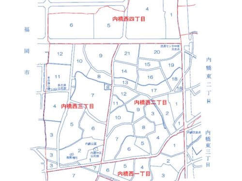 福岡県糟屋郡粕屋町2022年9月3日住居表示住所変更区域図他１