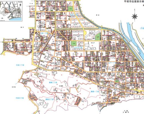 神奈川県平塚市2022年10月17日住居表示住所変更区域図他１