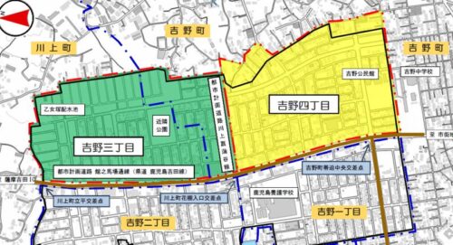 鹿児島県鹿児島市2023年1月23日住居表示住所変更区域図他１