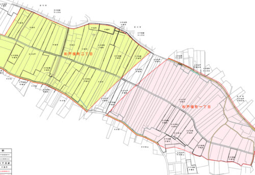 埼玉県南埼玉郡宮代町2023年2月1日区画整理事業住所変更区域図他１