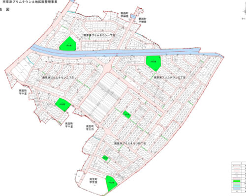 滋賀県草津市2023年5月20日区画整理事業住所変更区域図他１