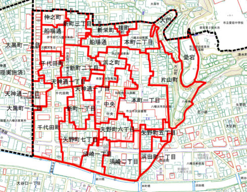 愛媛県八幡浜市2023年5月3日地籍調査による地番整理住所変更区域図他１