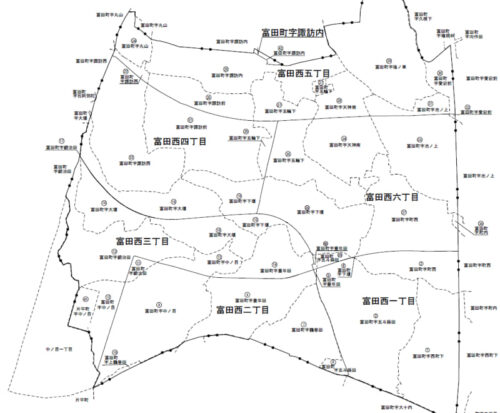 福島県郡山市2024年2月17日区画整理事業住所変更区域図他１