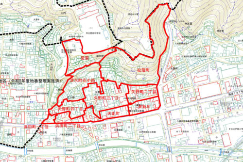 愛媛県八幡浜市2024年5月3日町名地番整理住所変更区域図他１
