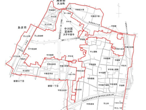 愛知県名古屋市中川区2024年11月23日町の区域及び名称変更住所変更区域図他１