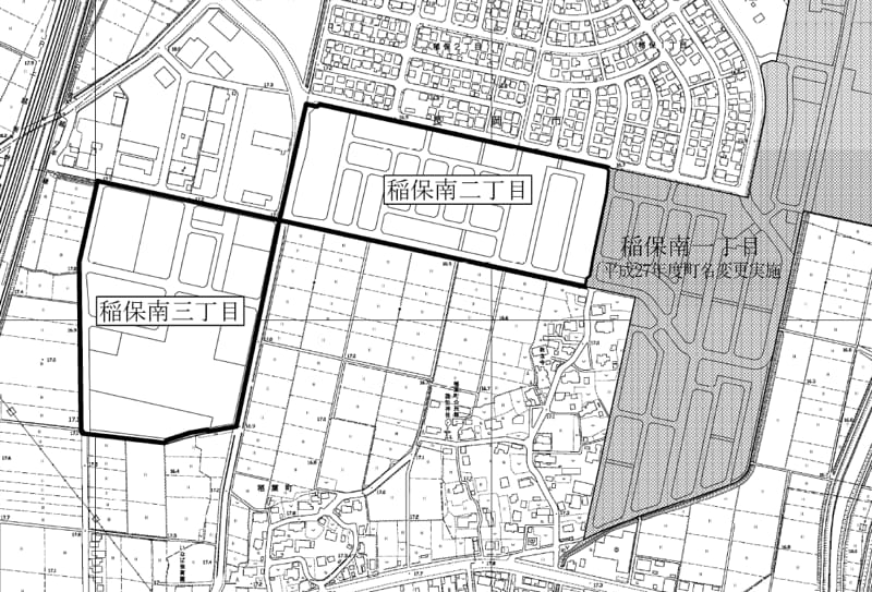 新潟県長岡市2025年2月22日町の区域及び名称変更住所変更区域図他１