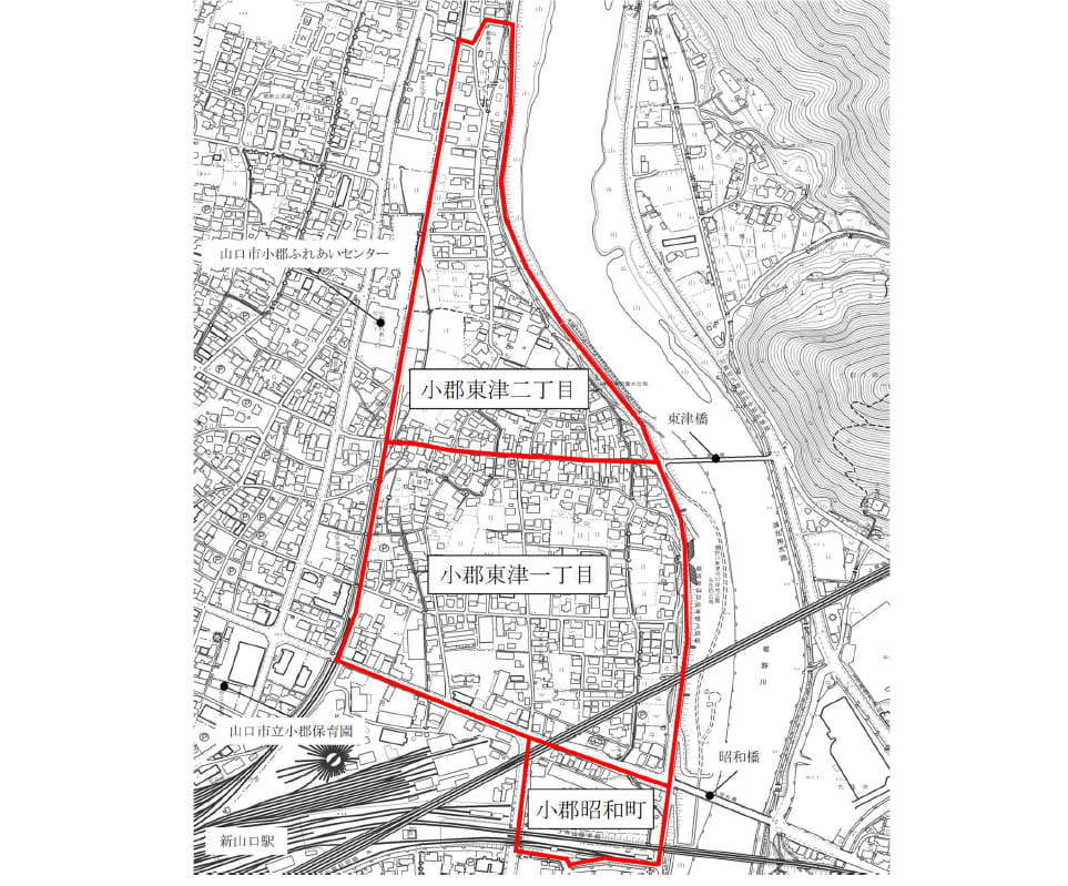 山口県山口市2025年2月15日住居表示住所変更区域図他１