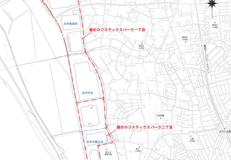 千葉県流山市2025年3月3日字の区域及び名称変更住所変更区域図他１