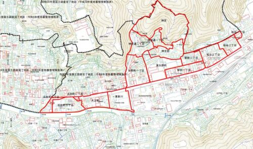 愛媛県八幡浜市2025年5月3日町名地番整理住所変更区域図他1